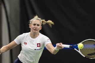 Jil Teichmann (ici en BJK Cup) a échoué en quart de finale à Merida KEYSTONE/PETER SCHNEIDER